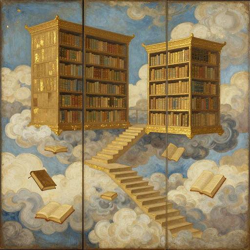 Ancient Cloud Library Triptych