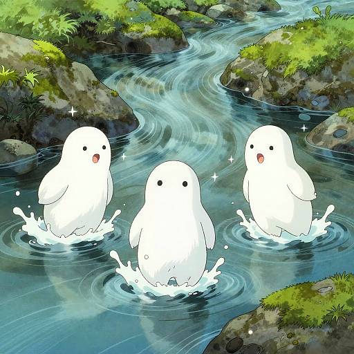 Whimsical Trio of River Spirits