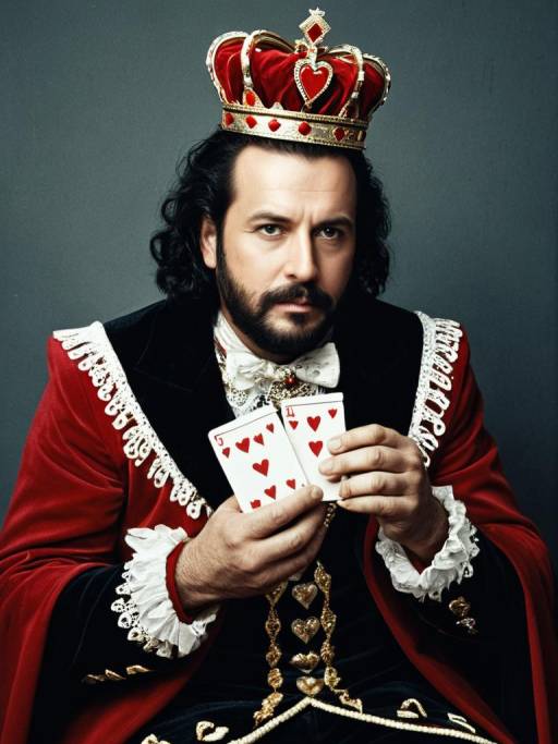 Man in King of Hearts Costume Holding Playing Cards