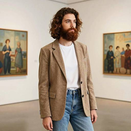 Woman Photographer with Full Beard