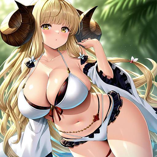 Illustration of Anila (summer) (granblue fantasy), granblue fantasy in the style of Keita (tundereyuina)