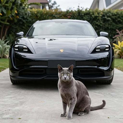 Realistic Russian Blue Cat by Porsche