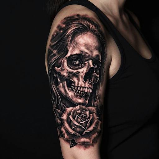 Realistic Black & Gray Sleeve Tattoo