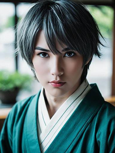 Realistic Gray Male Lenalee Cosplay Portrait