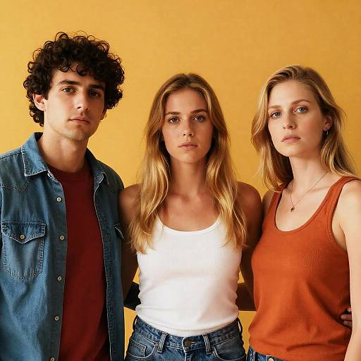 Three People in Warm Toned Portrait