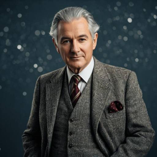 Elderly Gentleman Cosplay in Tweed Suit