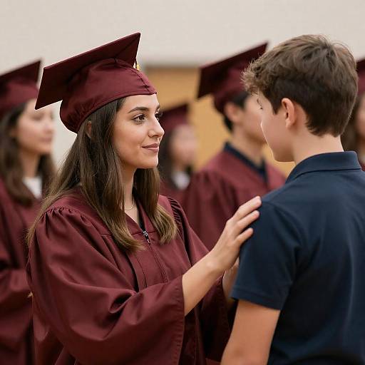 Graduation Moment: Woman and Boy Together