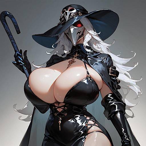 Curvy Female Plague Doctor in Detail