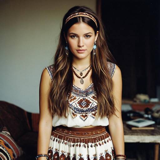 Bohemian Woman in Stylish Apparel
