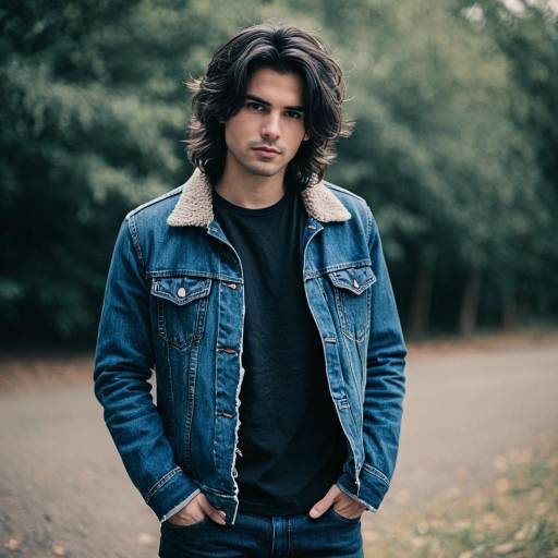 Young man in denim jacket outdoors