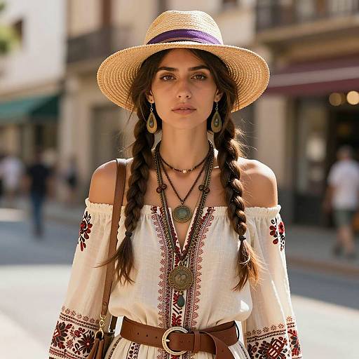 Boho Style Portrait of a Chic Woman
