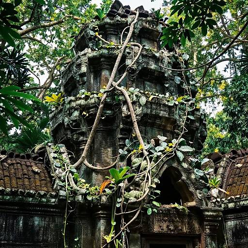 Lush Vines Enveloping Ancient Ruins