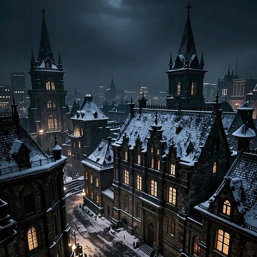 Gothic Dark Fantasy Cityscape Night