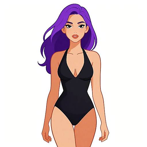 Elegant Woman in Minimalist Swimsuit