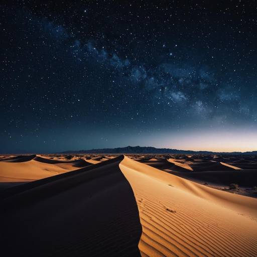Majestic Desert Dunes Under Starry Sky Majestic Desert Dunes Under Starry Sky