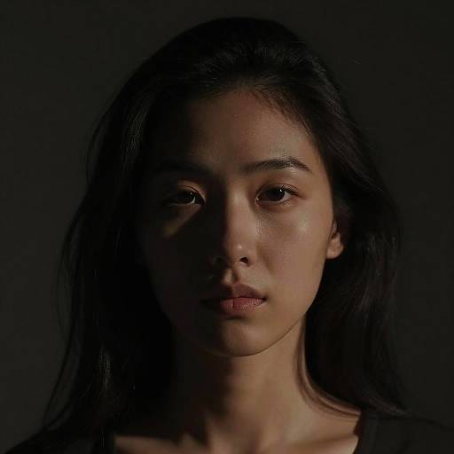 Moody Low-Key Portrait of Woman