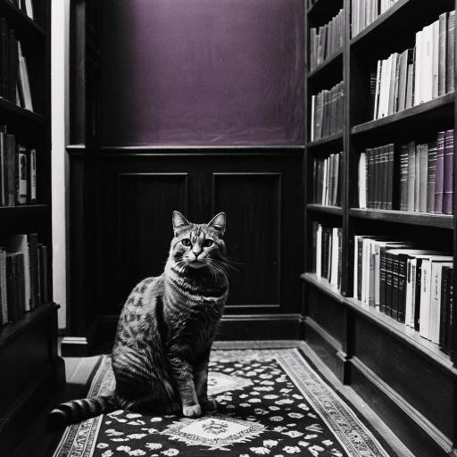 Tabby Cat in Library Nook