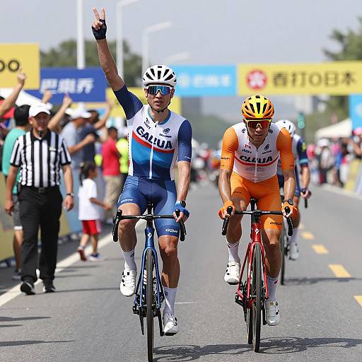 Victory at the Cycling Race Finish Line