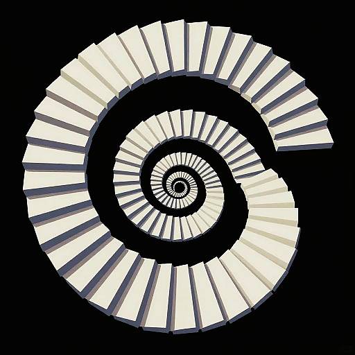 Surreal Spiral Staircase Illustration