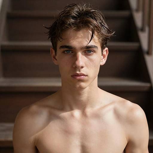 Serious Youth in Natural Light Portrait