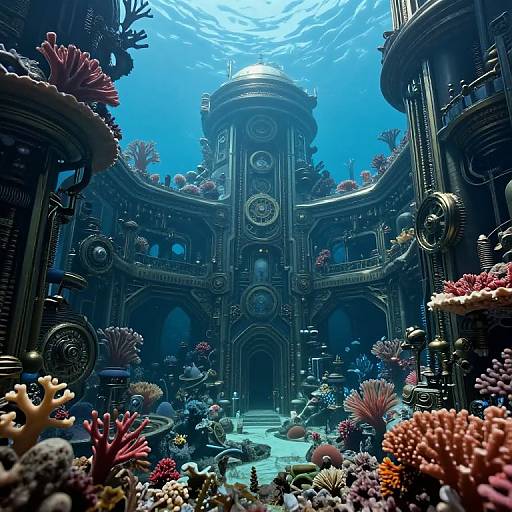 Underwater Cityscape Bug's-Eye View