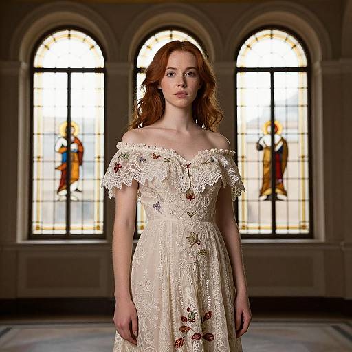 Vintage Red-Haired Woman Portrait