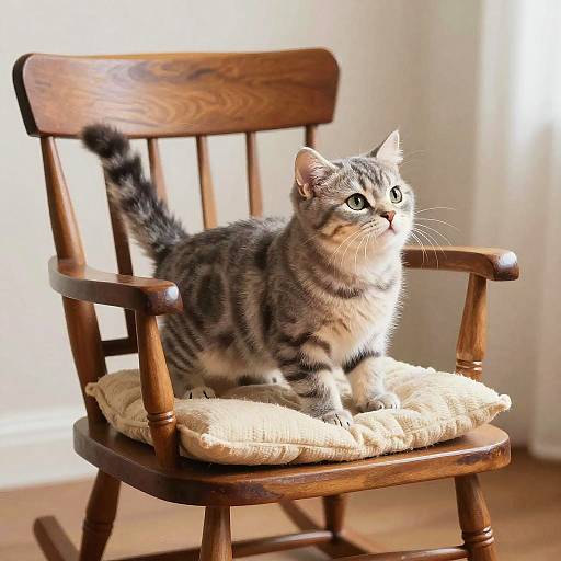 Cozy Grey Tabby Kitten Stretching