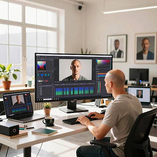 Dynamic Bald Photo Editor in Studio