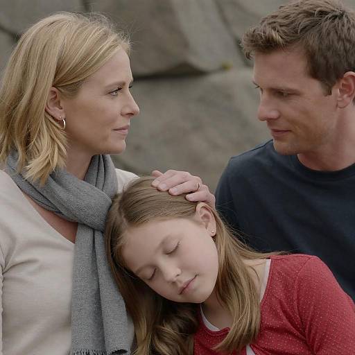 Serene Family Moment in Nature