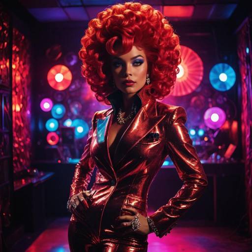 Flamboyant Nightclub Diva in Retro Glamour