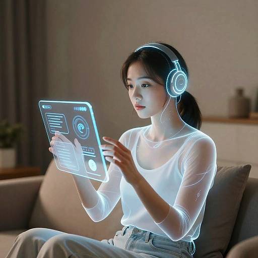 Futuristic AI Companion Hologram