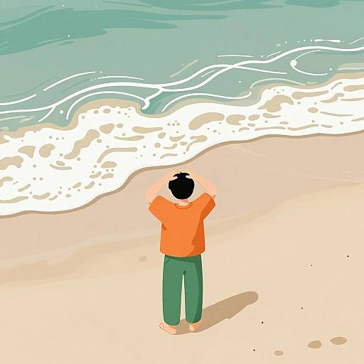 Person Standing on Beach Near Ocean Waves