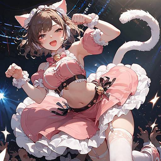 Idol Concert Pinup: Dancing Catgirl