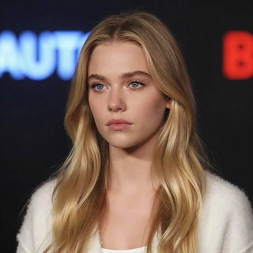 Young Blonde Woman with Blue Eyes