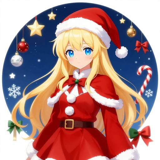 Anime Girl in Christmas Outfit