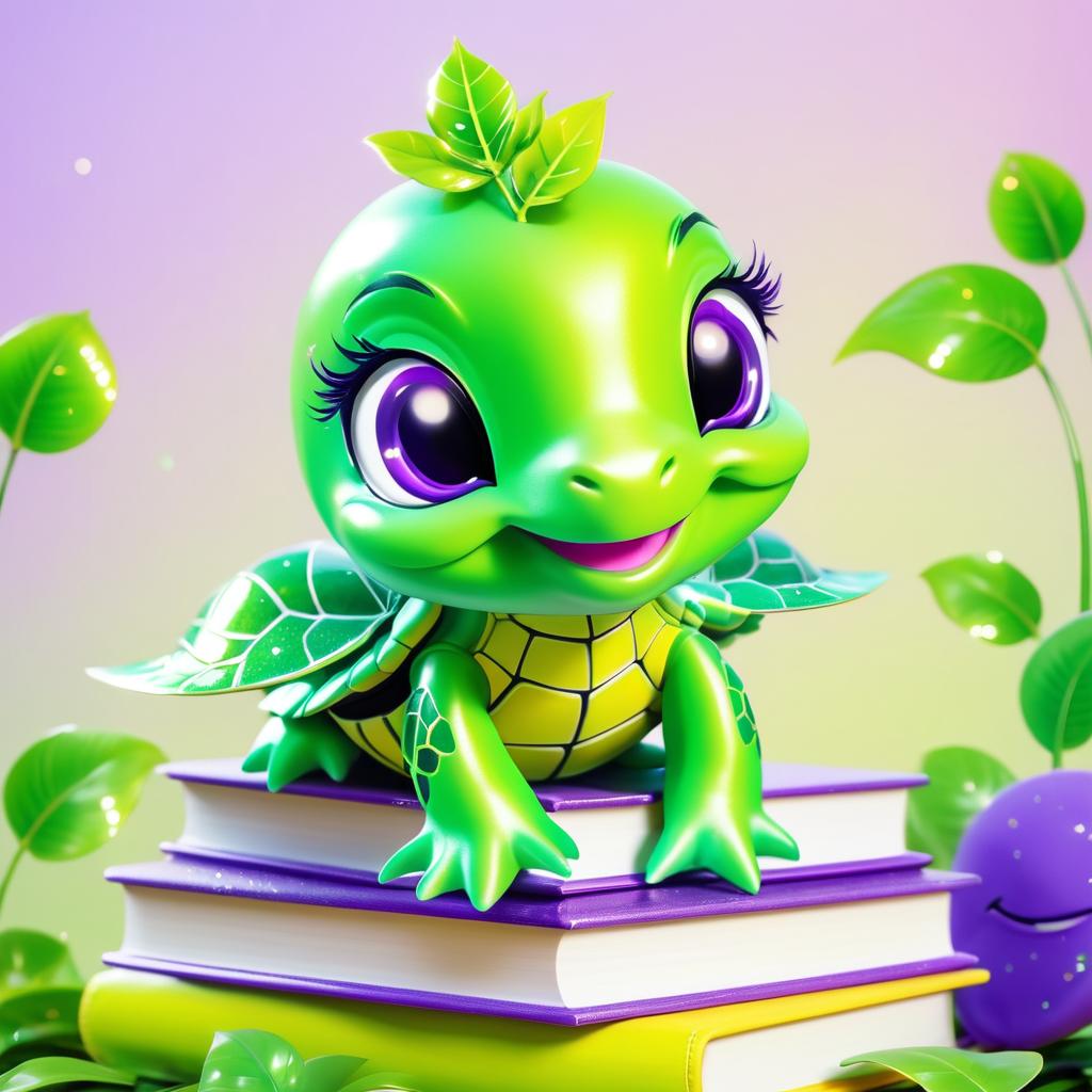 Adorable Cartoon Baby Turtle Illustration