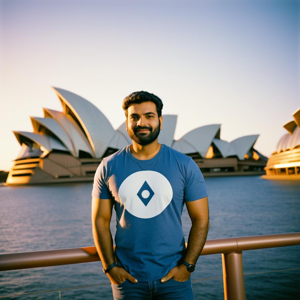 Vibrant Portrait of Indian Man in Sydney