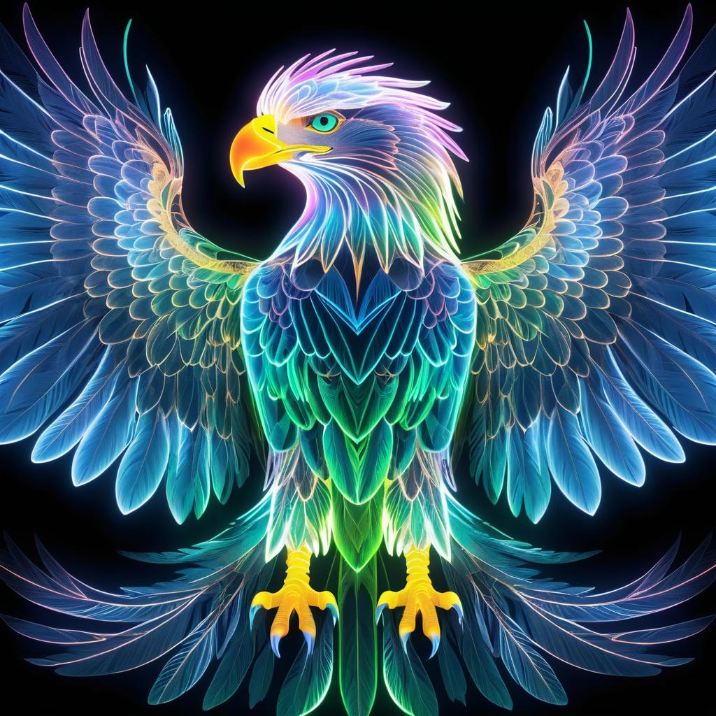 Ethereal X-Ray Art of a Majestic Eagle