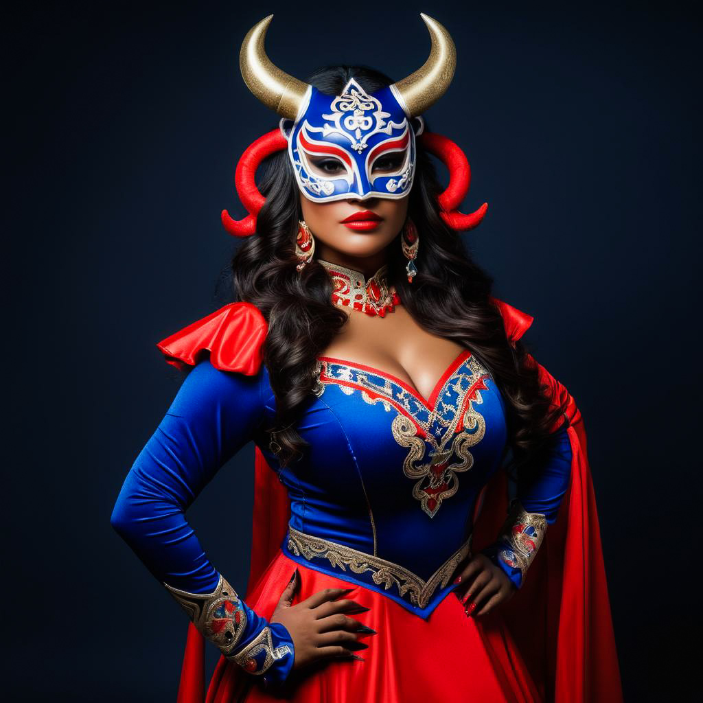 Fierce Woman in Diablada Devil Costume