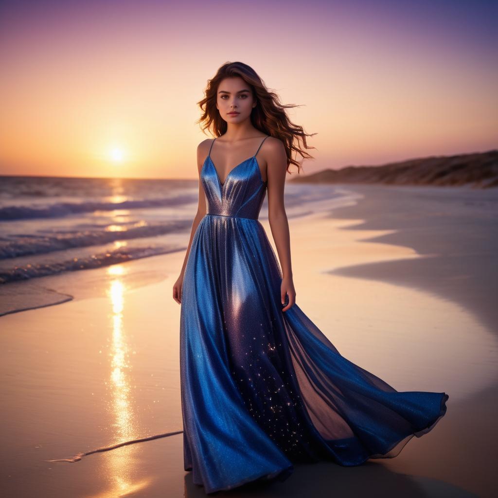 Twilight Elegance: Beachside Beauty Shot