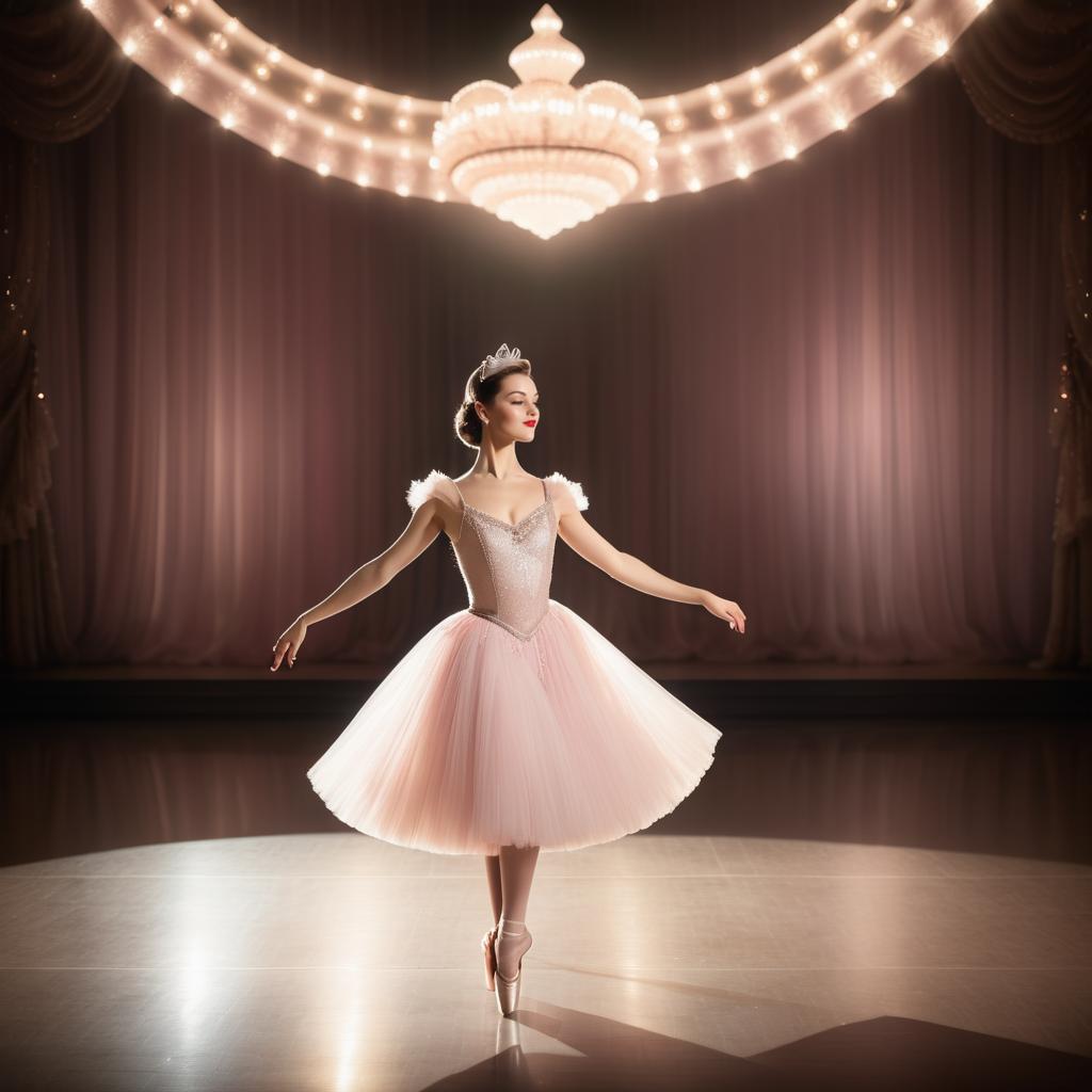 Elegant Ballerina in Vintage Theater Setting