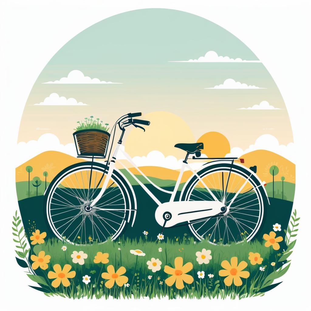 Vintage Bicycle T-shirt Design Illustration