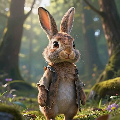 Mystical Rabbit Human Hybrid at Dawn