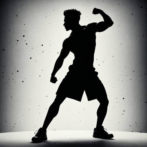 Silhouette of Muscular Man Flexing