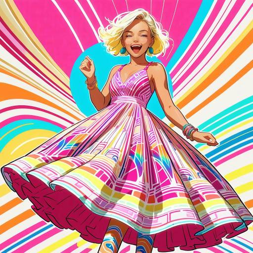 Joyful Blonde Teen in Bright Pink Dress Joyful Blonde Teen in Bright Pink Dress