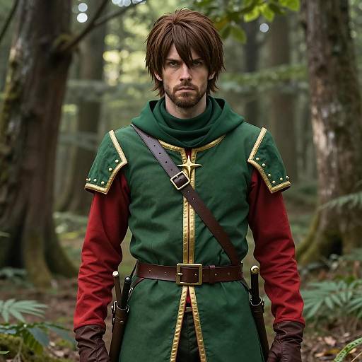 Medieval Fantasy Male Adventurer in Forest
