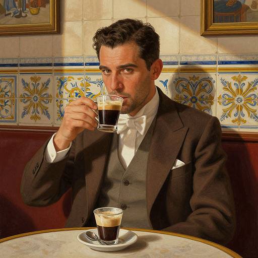 Classic Spanish Gentleman in Cafe
