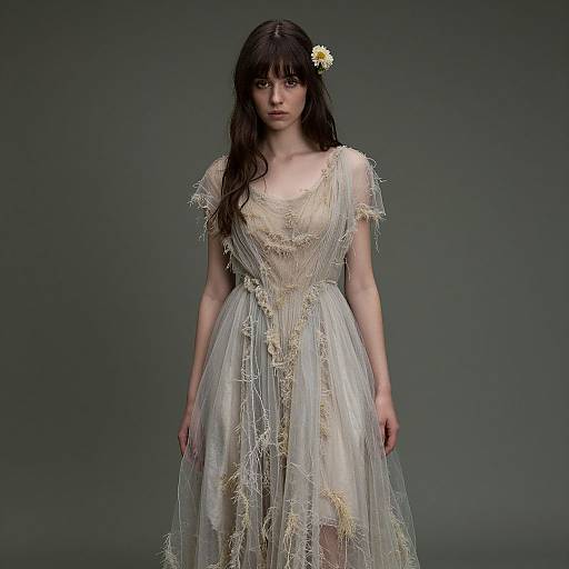 Tattered Fairy Dress Woman Portrait