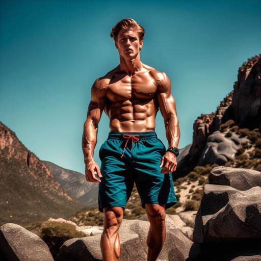 Epic Action Pose of a Male Model