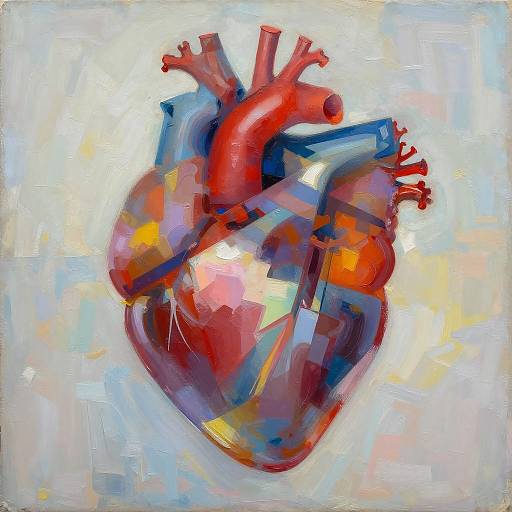 Abstract Heart with Geometric Layers